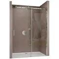 doporro Dusch-Schiebetür Duschtür Nischentür Duschabtrennung Duschkabine Klarglas Teramo4, 130x195 cm, Einscheibensicherheitsglas 130 cm x 195 cm