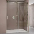 Doporro Duschtür Nischentür Dusche Duschabtrennung Duschkabine 130x195cm Esg-sicherheitsglas Duschtür Aus Klarglas Teilgerahmt Inkl. Nano-beschichtung Teramo4