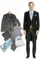 Freiherr von Falkenhausen Anzug Cut / Cutaway Anzug als Stresemann Gehrock 7-teiliges Set (Cutjacke, Stresemann Hose, Hemd, Weste, Plastron etc) Set Cutaway Anzug, inkl. Cutjacke & Stresemann Paket (Morning Coat)