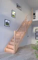 Holztreppe Mykonos Gerade-Buche-Holz-Holz Design Geländer-rechts-mit Setzstufen