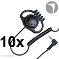 10x OHRHÖRER Flexibel 2,5mm Stereo Klinke Fahrschule Skischule Security Funk