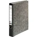 Falken Ordner Schmal DIN A4 50 mm Schwarz 2 Ringe S50 Pappkarton Wolkenmarmor