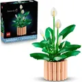 LEGO Botanicals Friedenslilie - Kunstblumen Set mit Zimmerpflanzen für Erwachsene - inkl. künstlicher weißer Blüten & Knospen - DIY Deko für W... - Grün