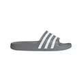 adidas Badeschuhe Adilette Aqua 3-Streifen (Cloudfoam-Fußbett, EVA-Riemen) grau/weiss - 1 Paar, Größe Euro (US): 40,5 (7)
