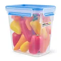 EMSA Clip & Close Frischhaltedose, rechteckig, 1,5 L, mit Deckel, Aufbewahrungsbox, 100 Prozent dicht, spülmaschinen-, gefrier-, mikrowellenfest, Transparent, Blau, Made in Germany, 508543