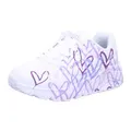Skechers Girls' UNO Lite Spread the Love, White/Light Purple, 13 Little Kid