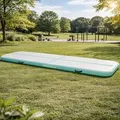 HAGO24 AirTrack Turnmatte 4m Mint Gymnastikmatte Tumblingmatte aufblasbar elektrische Pumpe Dropstitch 400x100x10cm Yoga Tasche Indoor Outdoor Pilates - Türkis