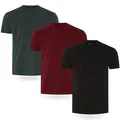 Herrentshirt 3/5erpack Herren TShirt , Schwarz, Burgunderrot, Grün 3erpack, M