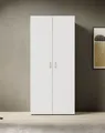 Drehtürenschrank SCHLAFKONTOR "Base Kleiderschrank Joe Garderobe Hochschrank Wäscheschrank", weiß, B:80cm H:177cm T:52cm