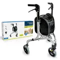 Weinberger 3 Rad Rollator faltbar und leicht, 4,2 kg | 68 cm breit, abnehmbare Tasche | Wendiger & höhenverstellbarer Indoor & Outdoor Dreiradrollator für Senioren | Gehhilfe, Laufhilfe, schmal