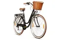 bergsteiger Cityrad Marseille 26 Zoll, 28 Zoll Damenfahrrad, ab 150 cm, Korb aus Rattan, 6 Gang, Kettenschaltung, V-Bremsen