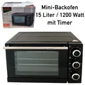 Deski Mini Backofen 15L Timer Oberhitze Unterhitze 1200W Ofen Backblech + Rost