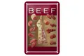 Femer GmbH Metallschild Metzgerei 12x18 cm beef cut verschiedene Stücke vom Fleisch, (1 St), gewölbte Oberfläche, abgerundete Ecken, umgeschlagene Kanten