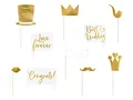 PartyDeco Hochzeit Foto Gadgets Hochzeit Photo Booth Zubehör Kit Halter Requisiten für Parteien Foto-Session Selfie Bräutigam Braut Brautjungfer Glückwunsch Liebe