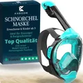 Khroom Schnorchelmaske Erwachsene & Kids ab 3 Jahre | CO2 sicher | Vollgesichtsmaske mit Easy-Breath System | Schnorchelset Alternative | Seaview Y Tauchmaske Schnorchelmaske Kinder