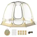 COSTWAY Pop Up Bubble Zelt 265x265cm, PVC Zelt für 5-6 Personen, Blasenzelt wetterfest tragbar, Campingzelt Outdoor transparent - Transparent