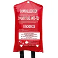Feuerlöschdecke Löschdecke 1x1 m Feuerdecke rot Brandschutzdecke Feuerlöscher