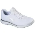 Skechers SUMMITS Slip-On Sneaker Freizeitschuh, Komfortschuh mit stoßdämpfender Zwischensohle silberfarben|weiß 40 EU