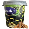 Lyra Pet® 5 kg Rinderkopfhaut Goldbraun dunkel in 30 L Tonne | Naturbelassener Kausnack zahnreinigend | Proteinreiches Leckerli für Hunde | Langanhaltender Kauspaß | Leicht verdauliches Hundefutter