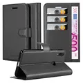 Cadorabo Hülle kompatibel mit Asus ZenFone MAX PRO M1 (6 Zoll) Handyhülle aus Kunst Leder Flip Klappbare Magnetische [Kartenfächern] Cover Hülle für Asus ZenFone MAX PRO M1 (6 Zoll) Tasche in Schwarz