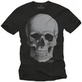 MAKAYA Print-Shirt Herren T-Shirt Skull Totenkopf Coole Lustige Geschenke Motorradfaher schwarz M