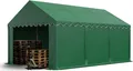 TOOLPORT Lagerzelt 3x6 m Industriezelt Unterstand PVC Plane 750 N dunkelgrün mit Bodenrahmen