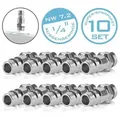 STAHLWERK 10er Set Druckluft-Schnellkupplung Stecknippel NW 7.2 1/4 Zoll