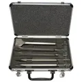 Makita D-42379 SDS-PLUS Meißel-Set 5-teilig im Alu-Koffer, 2x Spitzmeißel, 2x Flachmeißel, 1x Breitmeißel, je 250 mm lang
