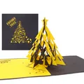 Pop Up Karte "Weihnachten Schwarz & Gelb“ 3D Weihnachtskarte Dortmund, Aachen