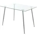 [en.casa] Esstisch, Transparent, Chrom, Metall, Rechteckig,Rechteckig, 110x75x70 cm, Esszimmer, Tische, Esstische
