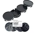 RKC 4X 54 mm Nabenkappen Felgen Deckel Radnaben Kappen Schwarz Flach für RH Felgen