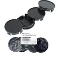 4X 53,6 mm Nabenkappen Felgen Nabendeckel Radnaben Schwarz Flach für RH Felgen