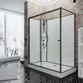 Schulte Komplettdusche Ibiza, 5 Mm Esg Sicherheitsglas, Profile & Duschsystem Der Fertigdusche Mattschwarz, Rückwände & Duschwanne Weiß, Größe: 90 X 120 X 204 Cm, Version Links