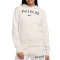 Nike Damen Phoenix Fleece Std Logo Kapuzenpullover, Lt Orewood BRN/White/Armory NA, L