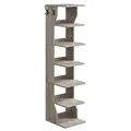 VASAGLE Schuhregal schmal, Standregal mit 7 Ebenen, platzsparend, für Eingangsbereich, Ecke, Schuhablage, Greige meliert LBS200L01