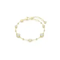 Swarovski Imber Armband, Weißes, Vergoldetes Damenarmband mit Strahlenden Rundkristallen und Schimmernden Metalltropfen