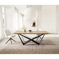 DELIFE Esstisch Edge 200x100 Keramik Laminam® Sabbia Eichefarbig Spider Flachstahl Schwarz, Esstische