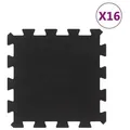 vidaXL Bodenfliesen aus Gummi 16 Stk. Schwarz 16 mm 30x30 cm