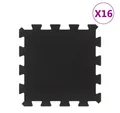 vidaXL Bodenmatte Bodenfliesen aus Gummi 16 Stk. Schwarz 16 mm 30x30 cm