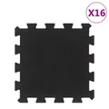 Vidaxxl Gummifliesen 16 Stück 16 mm 30x30 cm schwarz