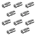 10x F-Stecker - IEC Buchse KOAX Kupplung SAT TV Kabel Adapter Verbinder Antennen