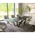 DELIFE Esstisch Edge 300x100cm Keramik Laminam®Nero Greco Anthrazit Spider Flachstahl Schwarz, Esstische