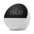 Amazon Echo Spot (2024), weiß Smart Clock, Erinnerungen, Wetter, Timer und mehr. Lass dir Songtitel anzeigen und steuere einfach per Sprachbefehl B0C2RSK776