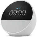 Amazon Wecker Echo Spot 2024 weiß, digital, Thermometer, Datumsanzeige, Funkuhr