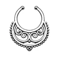 Piercingfaktor® Fake Piercing Universal Ring Septum Vintage Tribal Halbmond mit Ringen Nasen Lippen Helix Ohr Intim Tragus Nippel Hufeisen Horseshoe Lippenbändchen Silber