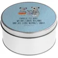Mr. & Mrs. Panda Aufbewahrungsdose Koala Familie - Blau Pastell - Geschenk, Vorratsdosen, Metall Dose, G (Packung, 1 St., Blechdose rund Koala Familie), Stabile Konstruktion blau 15 cm x 15 cm x 5 cm