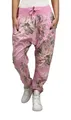 Mississhop 130 Damen Hose Blumen Sweatpants Jogginghose Baumwolle Freizeithose Boyfriend Sporthose Blumenprint Rosa