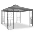 habeig Pavillon WASSERDICHTER Pavillion Romantika 3x3m Metall inkl. Dach wasserfest, (inkl. Dach und Gestell), 100% wasserdicht, Anthrazit