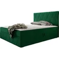 MIRJAN24 Boxspringbett Simoti, Doppelbett mit zwei Bettkästen für die Bettwäsche, Hauptmatratze, Topper und Kopfteil (Magic Velvet 2225, Größe... - Grün