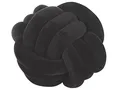 Beliani Modernes Knoten-Ball Dekokissen Samtstoff schwarz rund 30 x 30 cm Malni